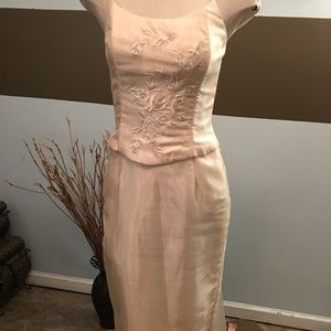 Scott McClintock Floral Embroidered Sheer Dress